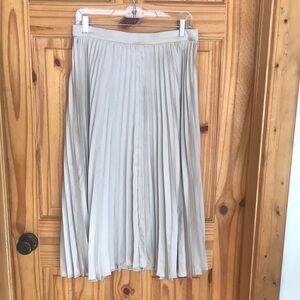 J Crew medium womens gold cream Pleated Skirt formal midi